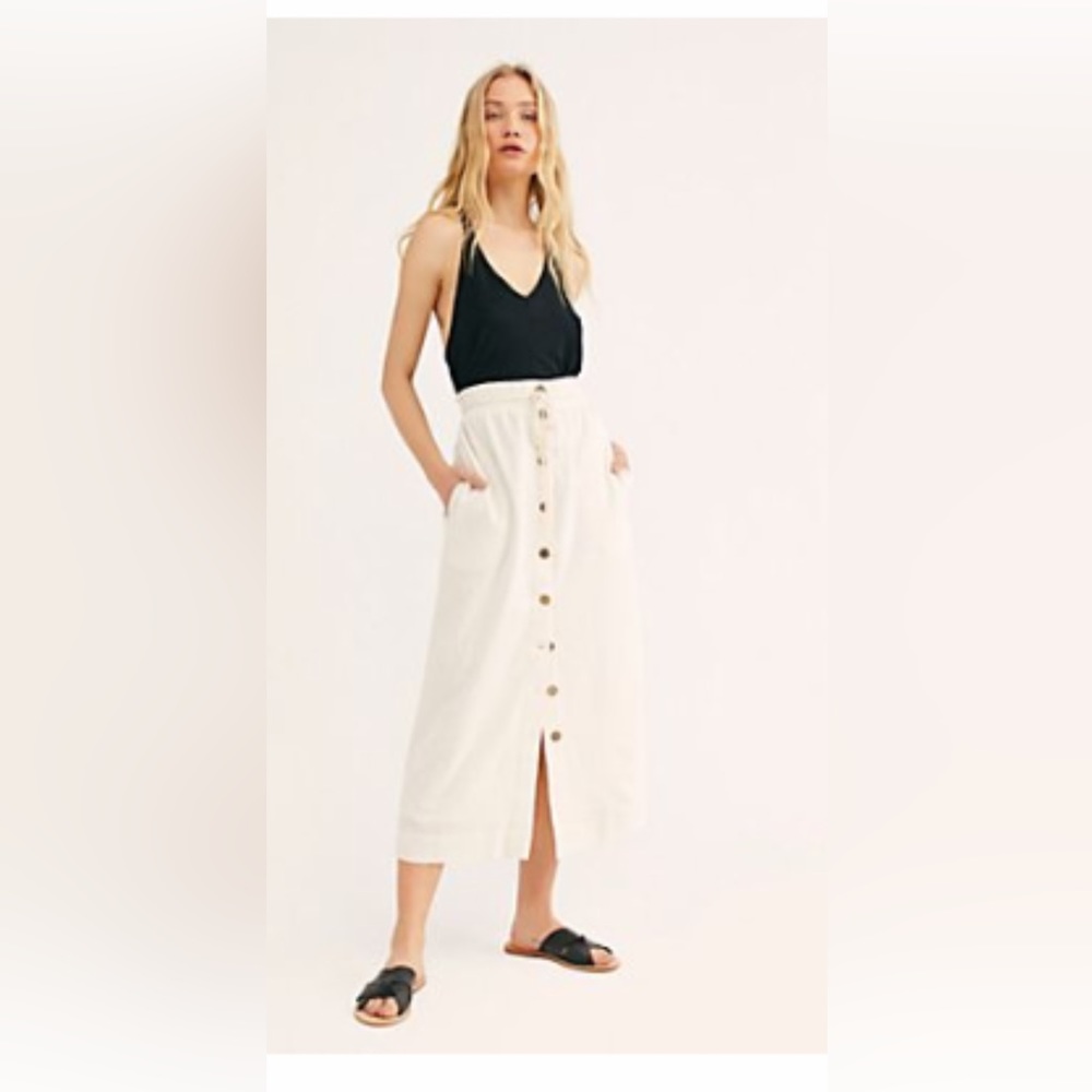 Free people  midi skirt size medium white